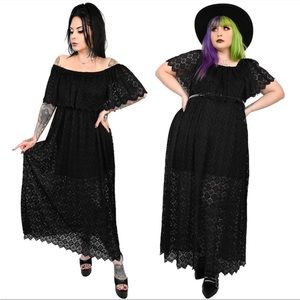 Elegant Black Lace Off-Shoulder Dress